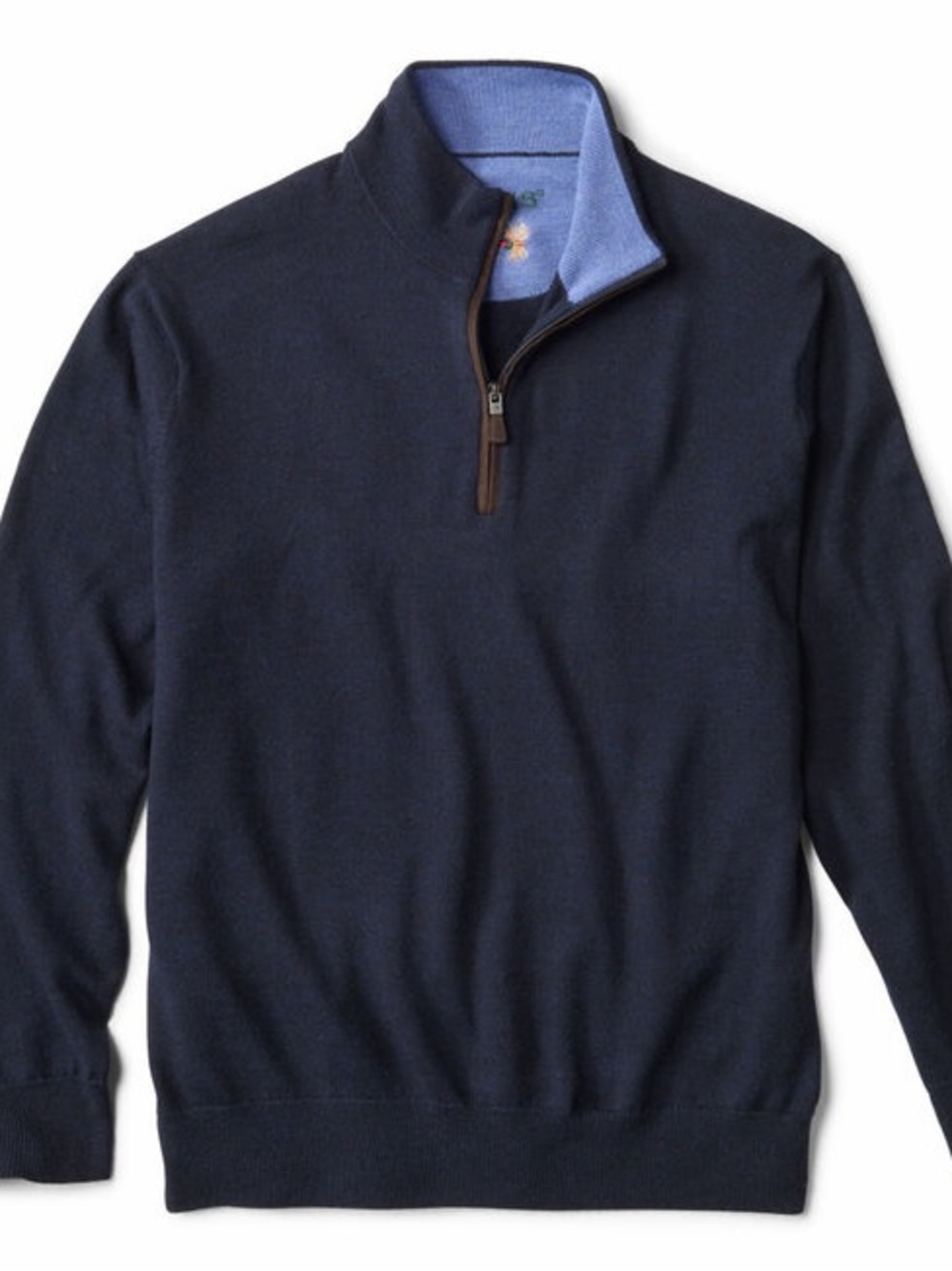 Orvis Men's Navy Quarter-Zip Sweater - Size M
